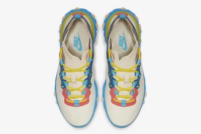 Nike React Element 55 Blue Yellow Peach Release Date Top Down