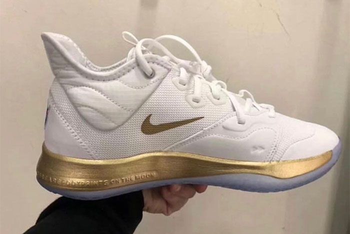 nike pg 3 nasa white and gold