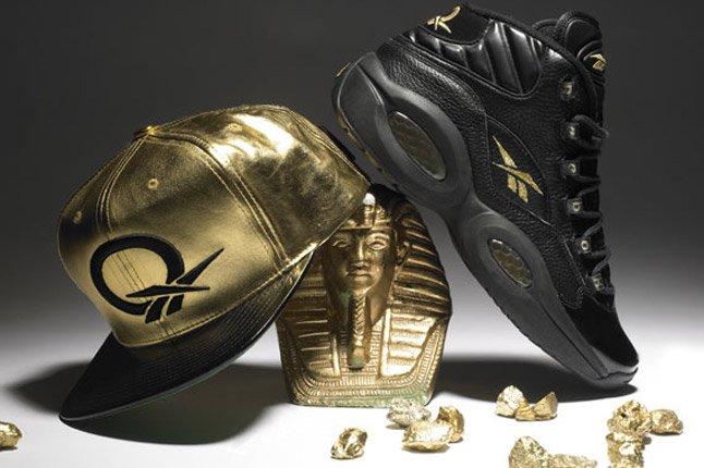 allen iverson question shoes black and gold