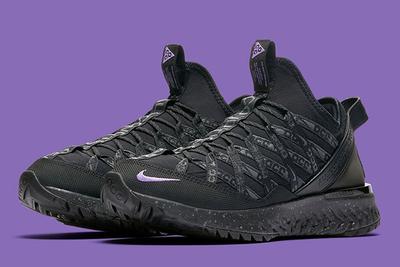 Nike Acg React Terra Gobe Black Purple Bv6344 001 Front Angle