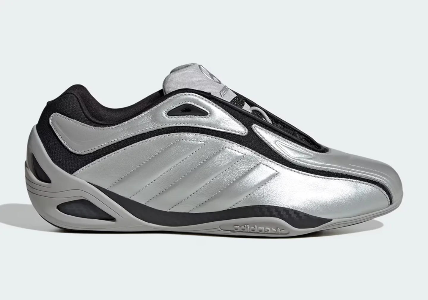silver adidas adiracer sneaker on white background