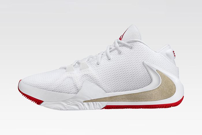 Nike Zoom Freak 1 Giannis Antetokounmpo White Red Release Date Lateral