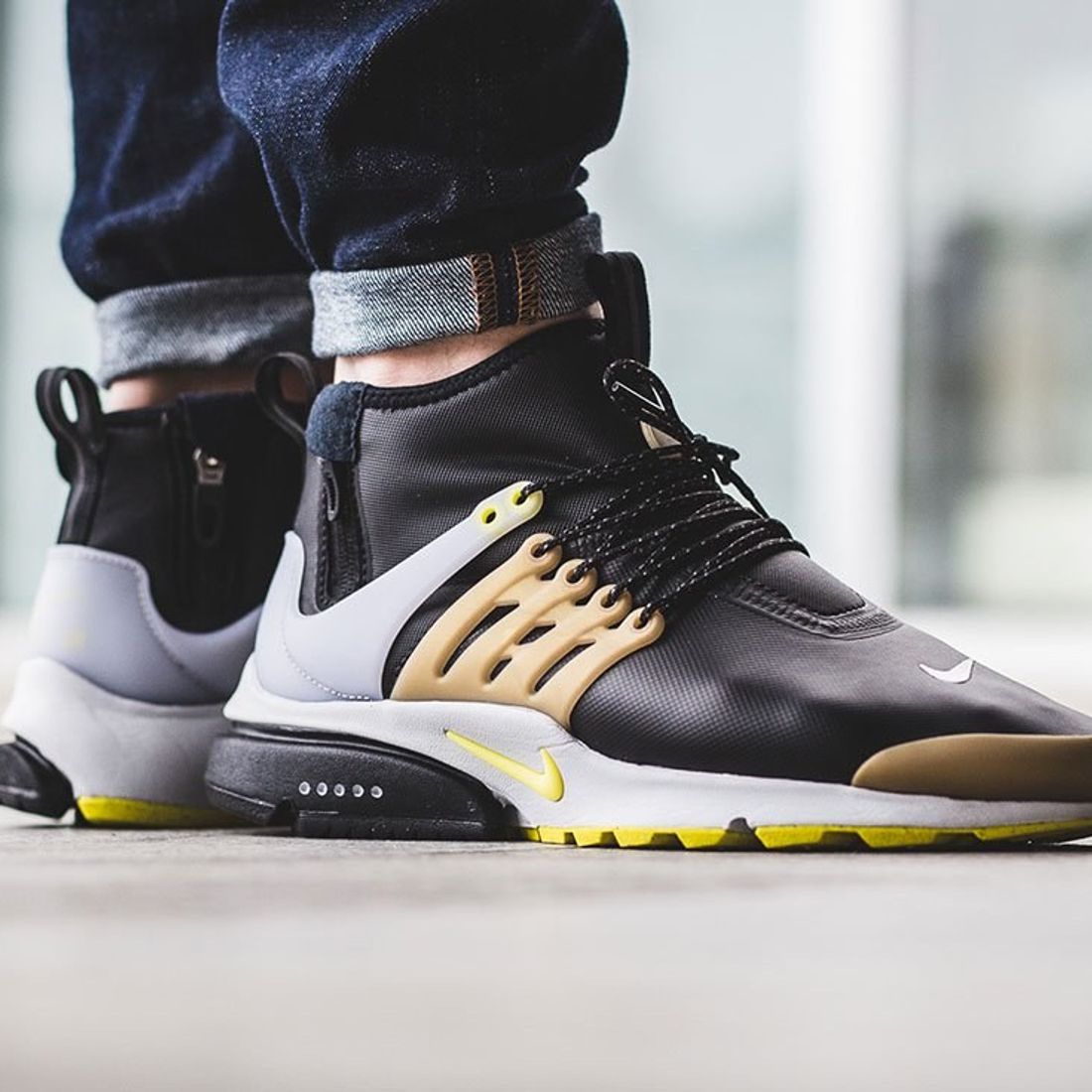 Nike air presto mid utility black gold clearance