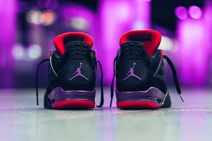 Air Jordan 4 Retro Raptors (Black, Silver, Red & Purple