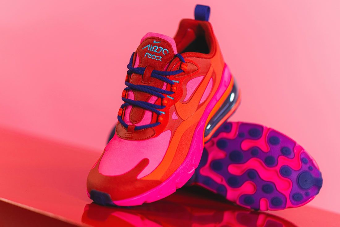 Nike Wmns Air Max 270 React Mystic Pink At6174 Three Quarter Angle Shot