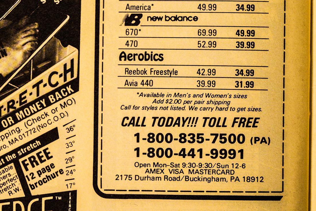 Runners World 1985 Phone Orders