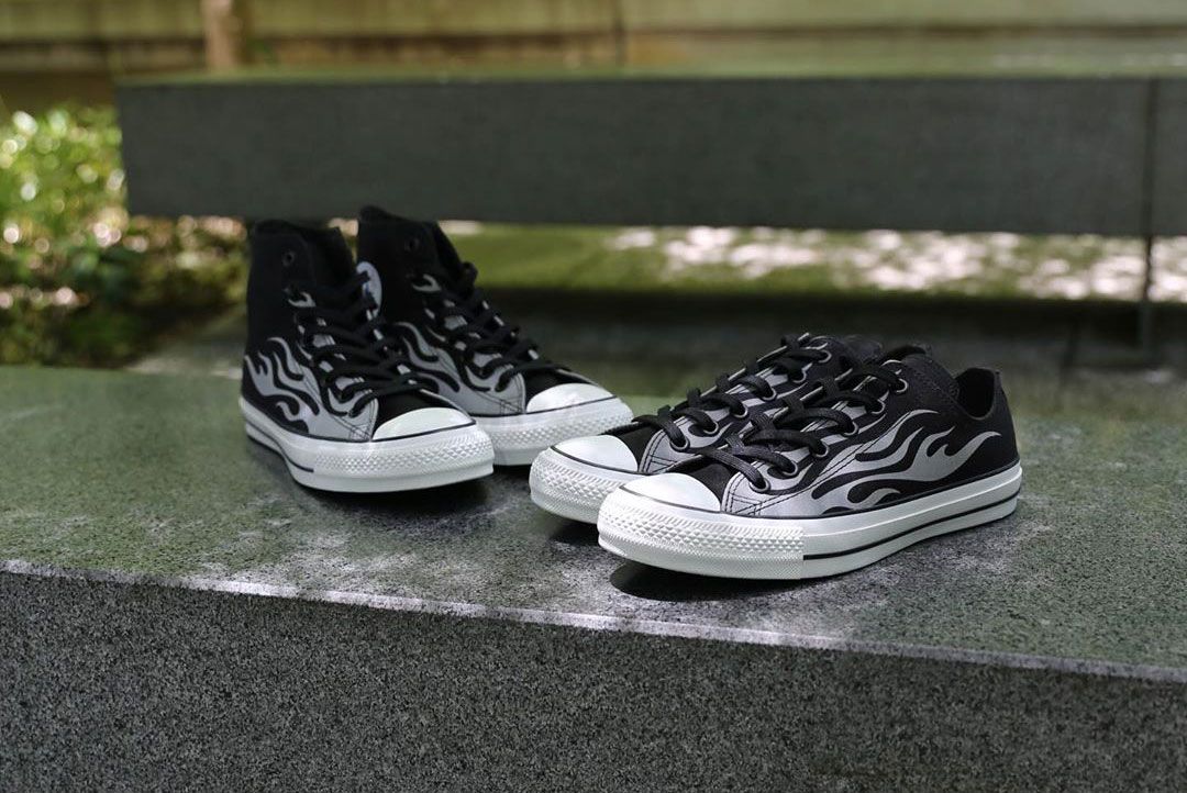 Smokin'! Reflective Flames Ignite the Converse All Star 100 Hi and - Freaker