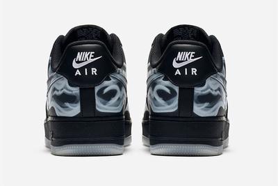 Nike Air Force 1 Black Skeleton Heel