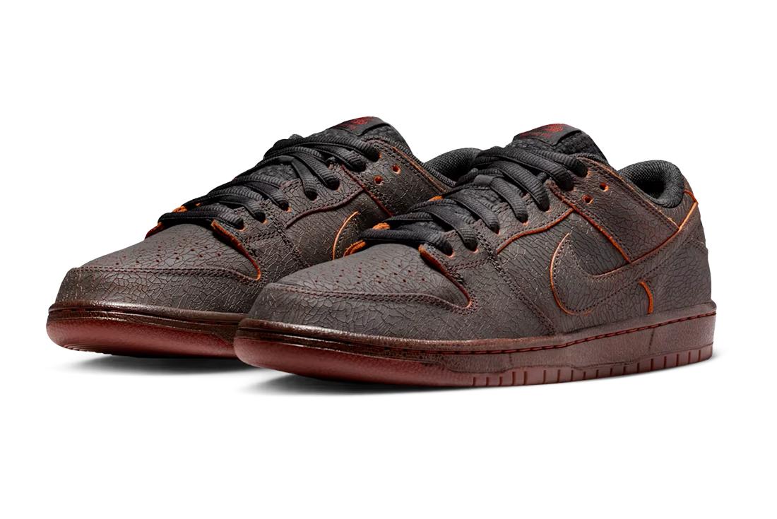 Brown and orange Nike SB Dunk Low sneaker