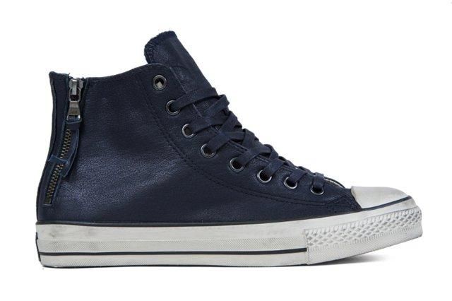 John Varvatos X Converse Leather Double Zip High Navy4