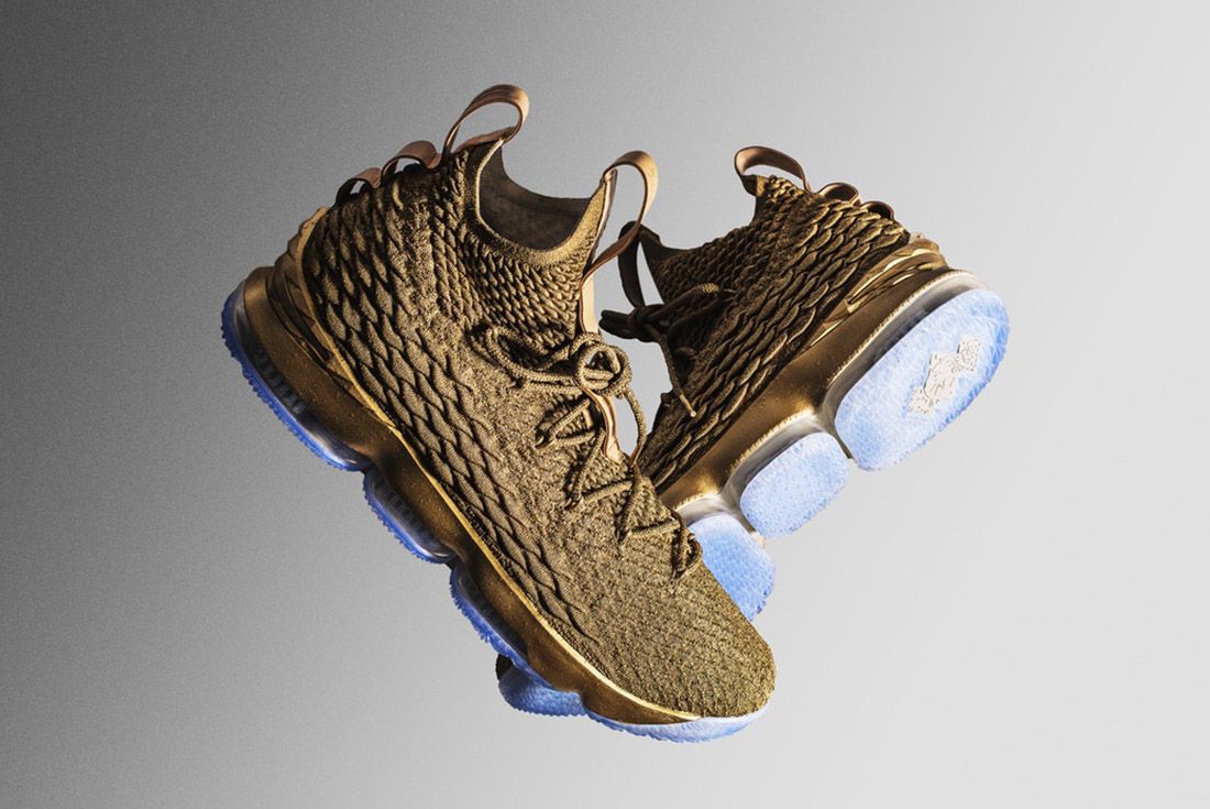 Nike Lebron 15 Gold Custom 1