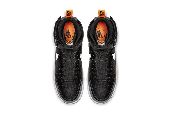 Nike Air Force 1 High Black Grey Orange Cq0449 001 Release Date Top Down