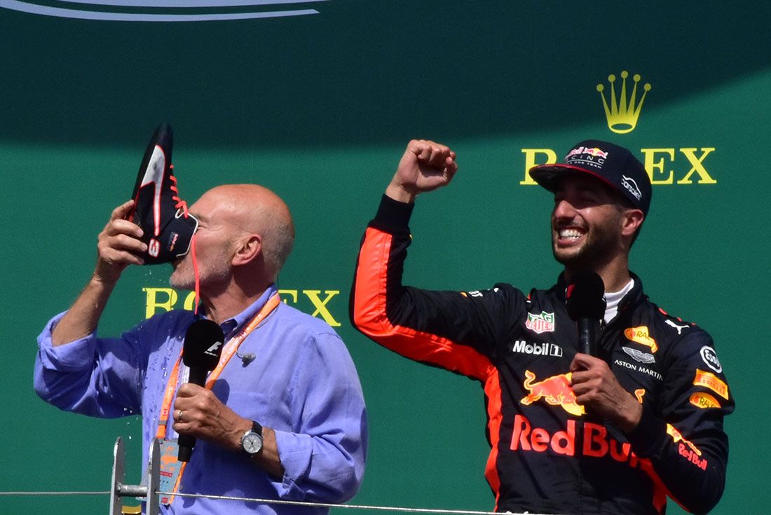Patrick Stewart Daniel Ricciardo Shoey Formula One Canadian Grand Prix 2017