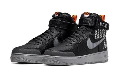 Nike Air Force 1 High Black Grey Orange Cq0449 001 Release Date Pair