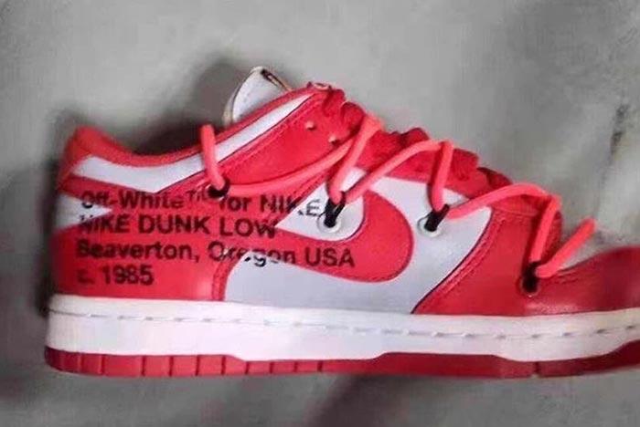 Off White Nike Dunk Low Red Leak
