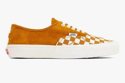 Vans Vault Og Authentic Lx Checkerboard Yellow Lateral Side Shot