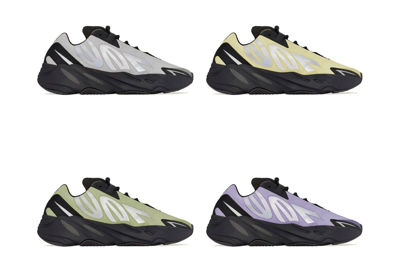 adidas Yeezy Boost 700 MNVN 'Metallic', 'Wash Cream', 'Resin' and 'Geode'