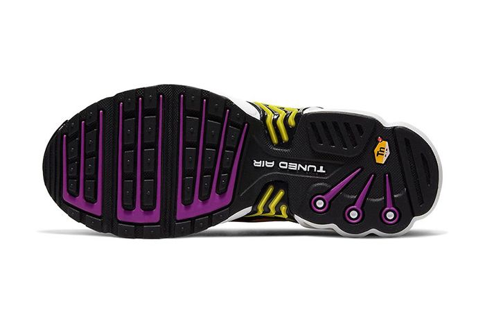 Nike Air Max Plus 3 Black Hyper Purple Optic Yellow Cd6871 005 Release Date Outsole
