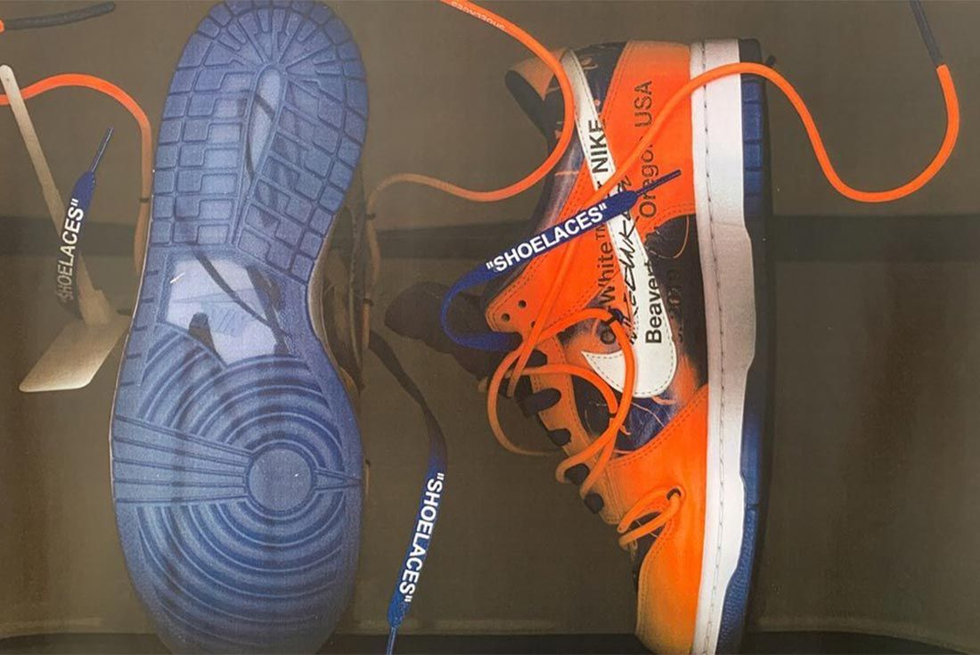 Virgil Abloh Nike Dunk Orange Medial Side Shot