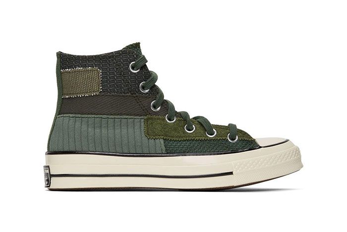 Converse Patchwork Chuck 70 High Sneakers Green Lateral
