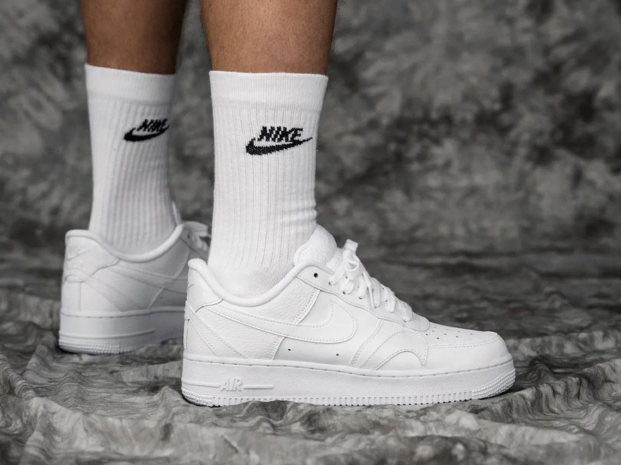 Air Force 1 Double Swoosh White Bronzine On Foot Sneaker Review