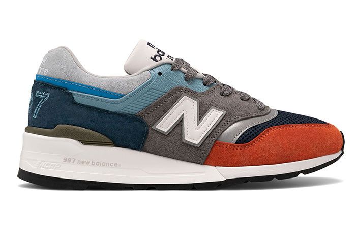 New Balance 997 Made In Usa Orange Navy Blue Lateral