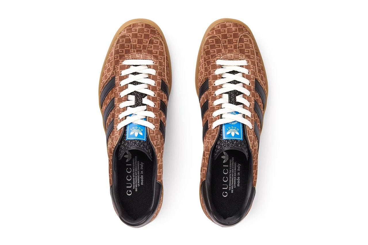 adidas gazelle silver green womens Gucci x Adidas Gazelle Sneakers