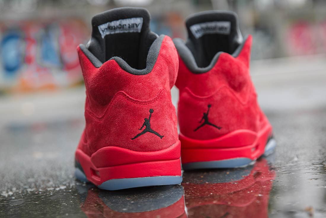 Jordan 5 all red suede on sale