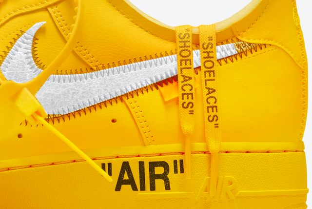 university gold off white air force ones