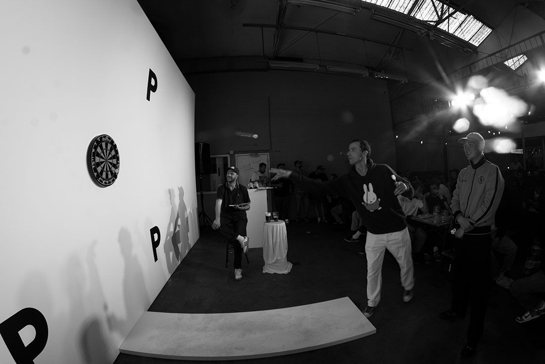Pop New Balance Dart Wall Throw Release Party