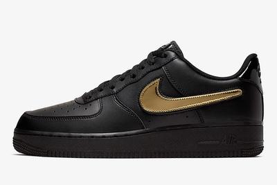 Nike Air Force 1 Removable Swoosh Pack Black Left