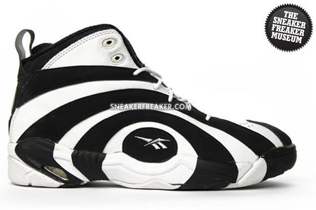 shaq black and white shoes