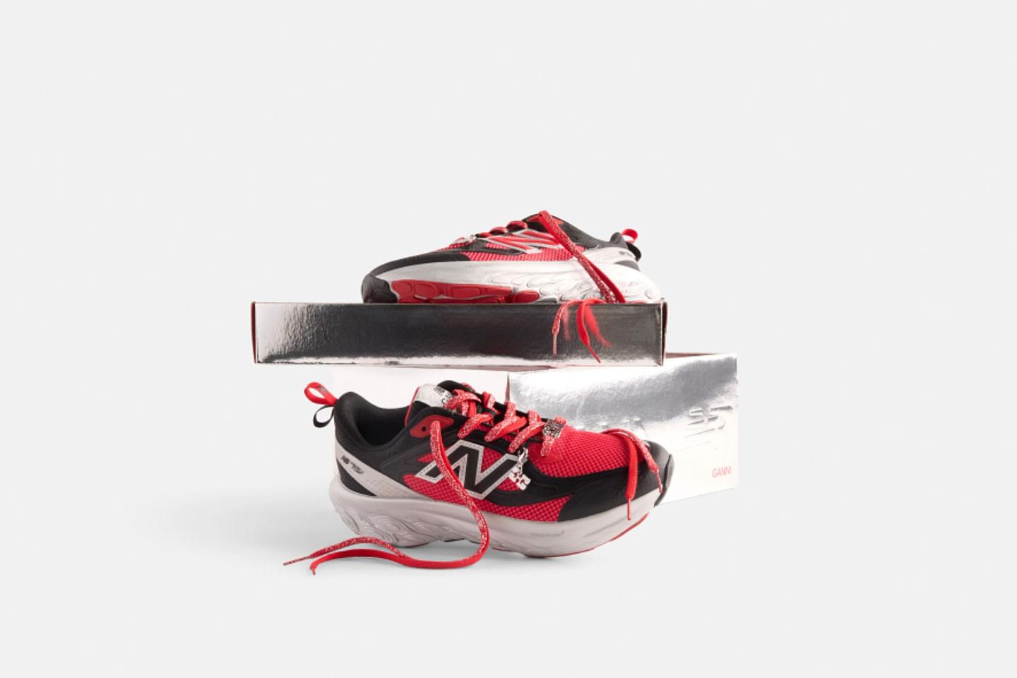 Ganni Performance Red Ganni’s Opulent Touch Reaches the New Balance Fresh Foam Trainer - Releases