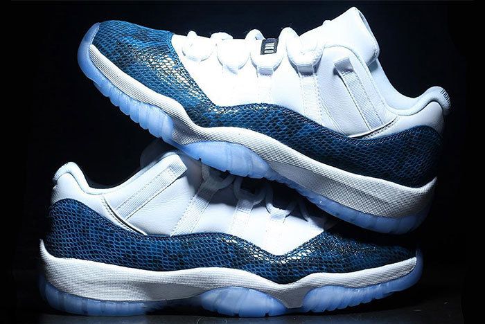 Up Close With the Air Jordan 11 Low Navy Snakeskin Releases