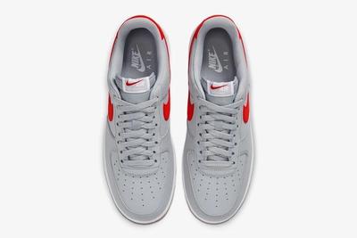 Nike Air Force 1 Wolf Grey University Red Top
