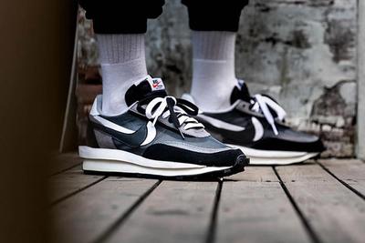 Sacai Nike Ldwaffle Black White Grey On Foot4