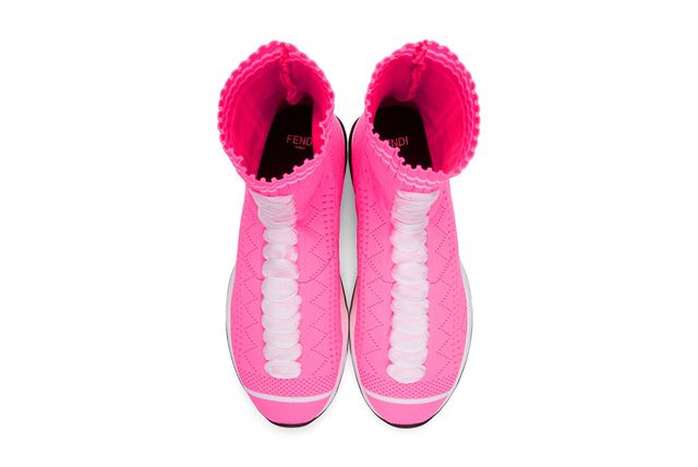 Fendi Pink Nylon High Top Sneakers main image 0