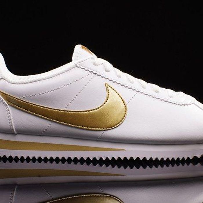 Nike Cortez Leather (White/Gold) - Sneaker Freaker