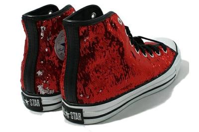 Red Sequin Converse Sneaker 1