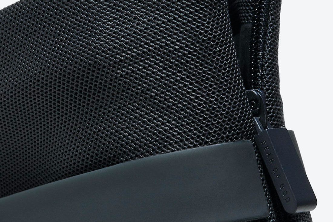 Nike Air Fear of God 1 'Triple Black' AR4237-005 Zip Detail