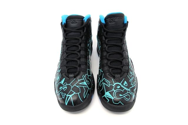 Sekure D Custom Air Jordan 10 (Teal Graffiti) - Sneaker Freaker