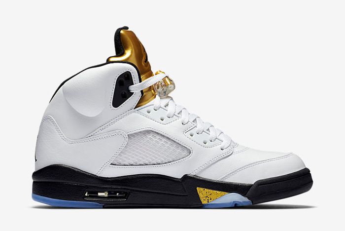 Jordan retro 5 black and gold best sale