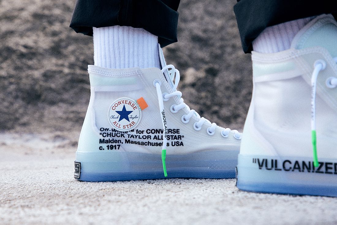 converse off white on feet