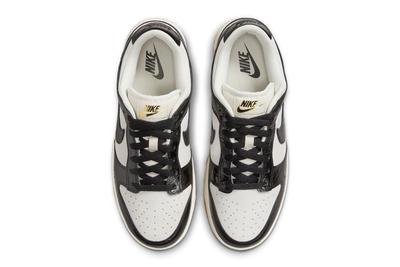 Nike Dunk Low Croc Leather Black White Brown Sneakers Footwear Shoes