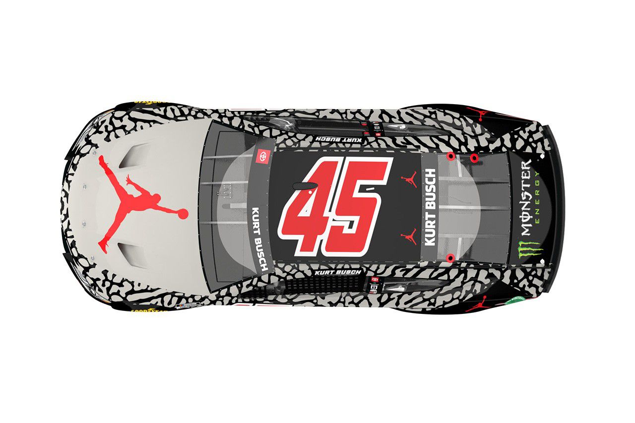 23XI Racing x Jordan Brand Kurt Busch #45 Car Elephant Print Wrap