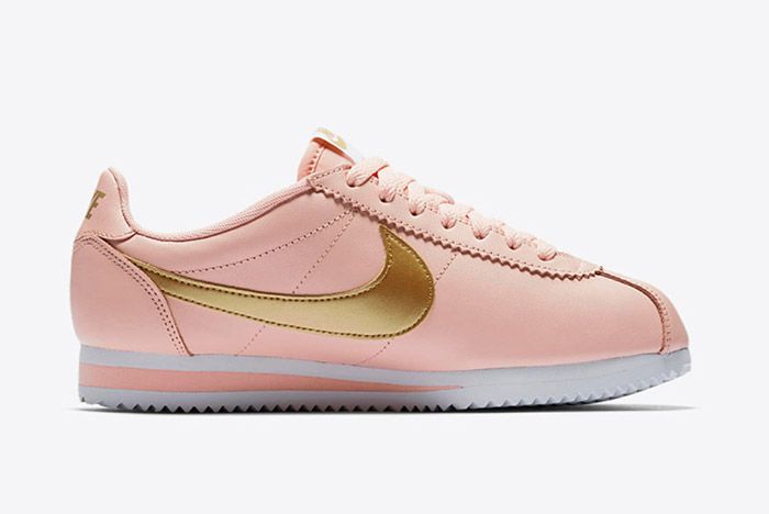 pink and gold nike cortez