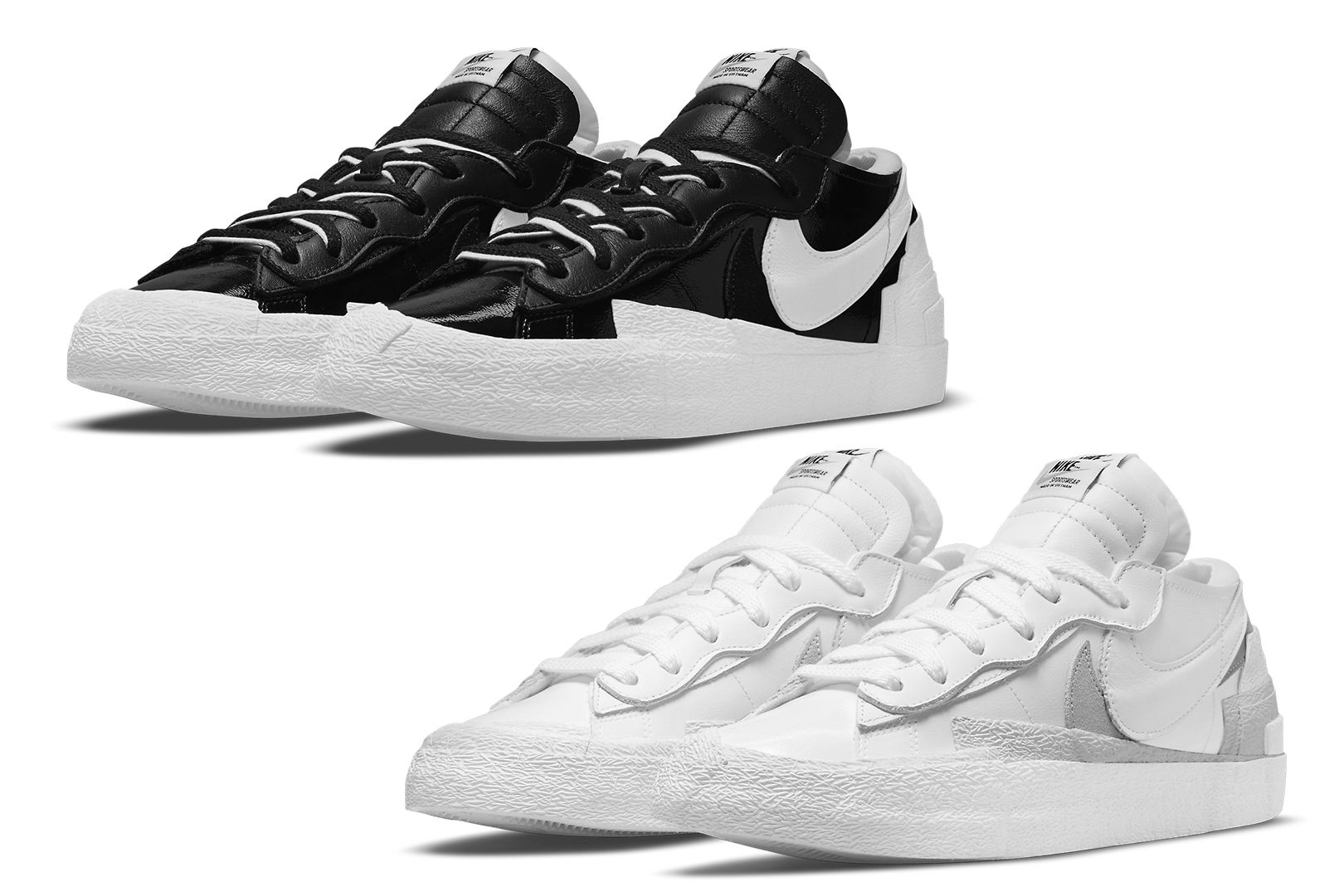 sacai x Nike Blazer Low Black/White & White/Grey