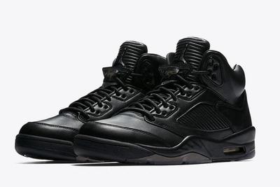 Air Jordan 5 Premium Triple Black Leather 2
