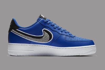 Nike Air Force 1 Low 3D Chenille Swoosh Blue 3