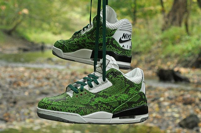 custom green jordans